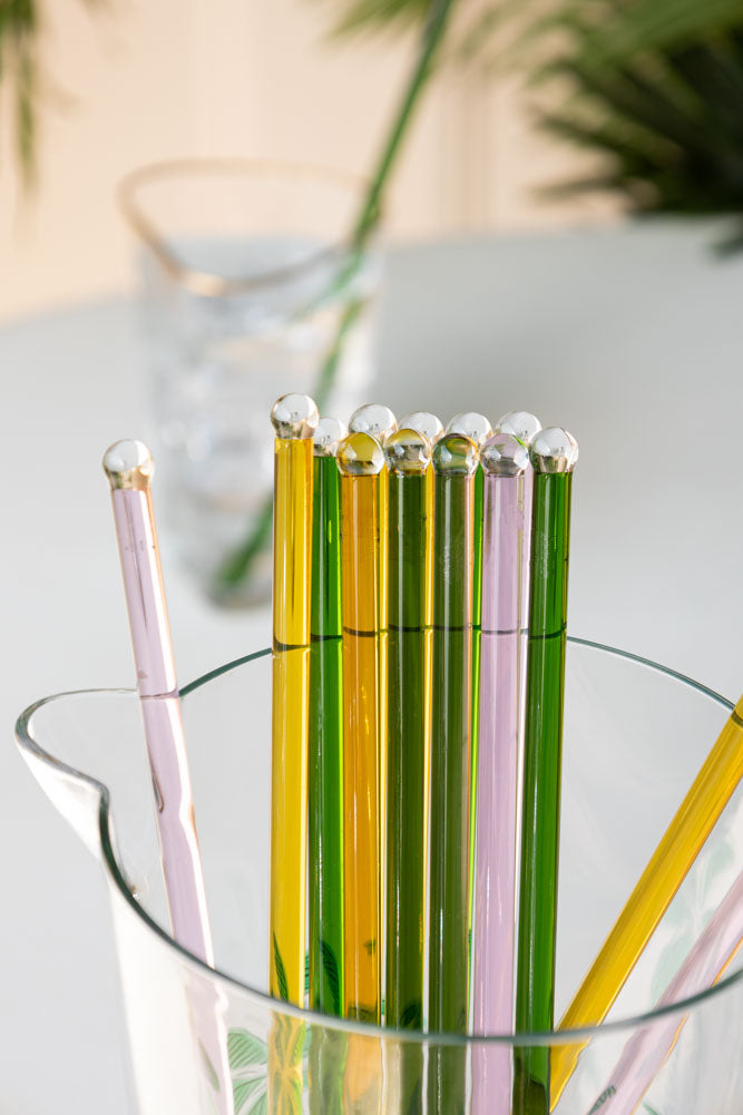 Agitateur à cocktail en verre jaune