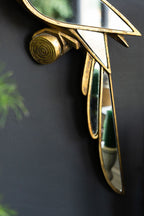Miroir mural décoratif oiseau doré