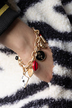 Bracelet à breloques en chaîne épaisse en or