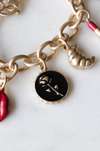 Bracelet à breloques en chaîne épaisse en or