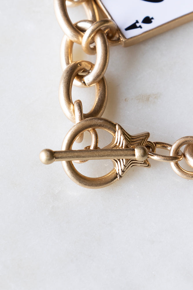 Bracelet à breloques en chaîne épaisse en or