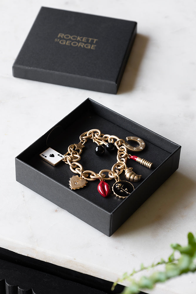 Bracelet à breloques en chaîne épaisse en or