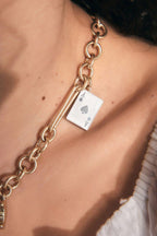 Collier à breloques en chaîne épaisse en or