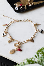 Collier à breloques en chaîne épaisse en or