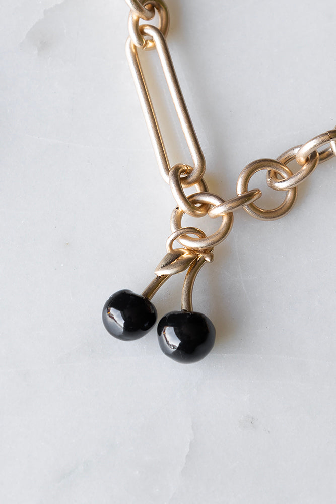 Collier à breloques en chaîne épaisse en or