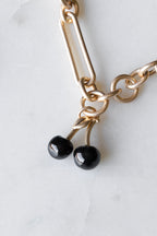 Collier à breloques en chaîne épaisse en or