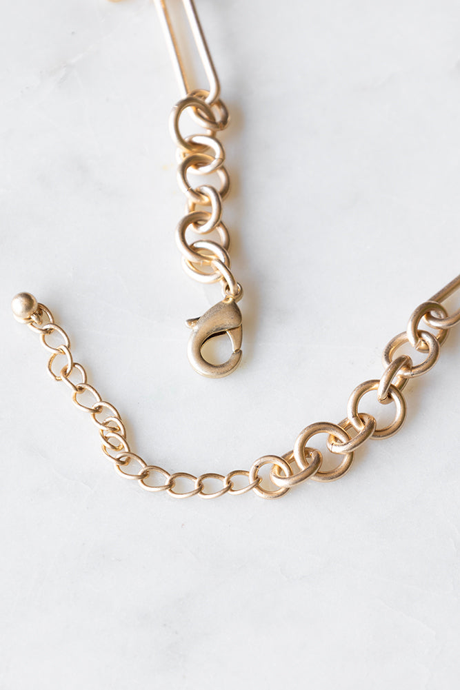 Collier à breloques en chaîne épaisse en or