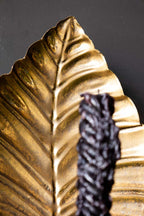 Applique murale à bougie effet feuille de fromage doré