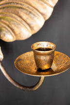 Applique murale à bougie effet feuille de fromage doré