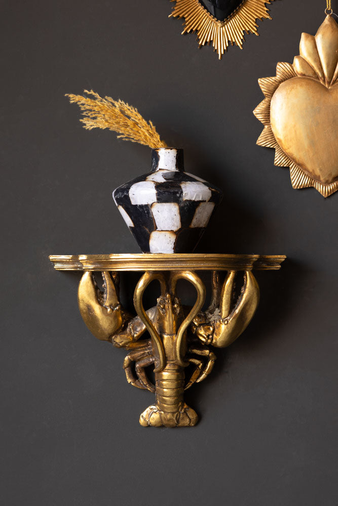 Étagère murale homard effet doré