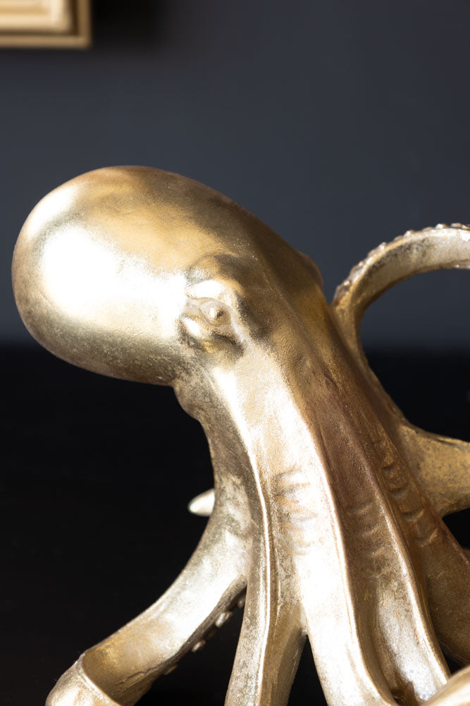 Porte-bouteille de vin en forme de pieuvre dorée