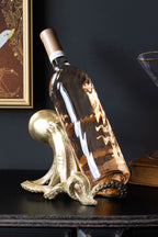 Porte-bouteille de vin en forme de pieuvre dorée