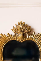 Miroir orné du Sacré-Cœur en or