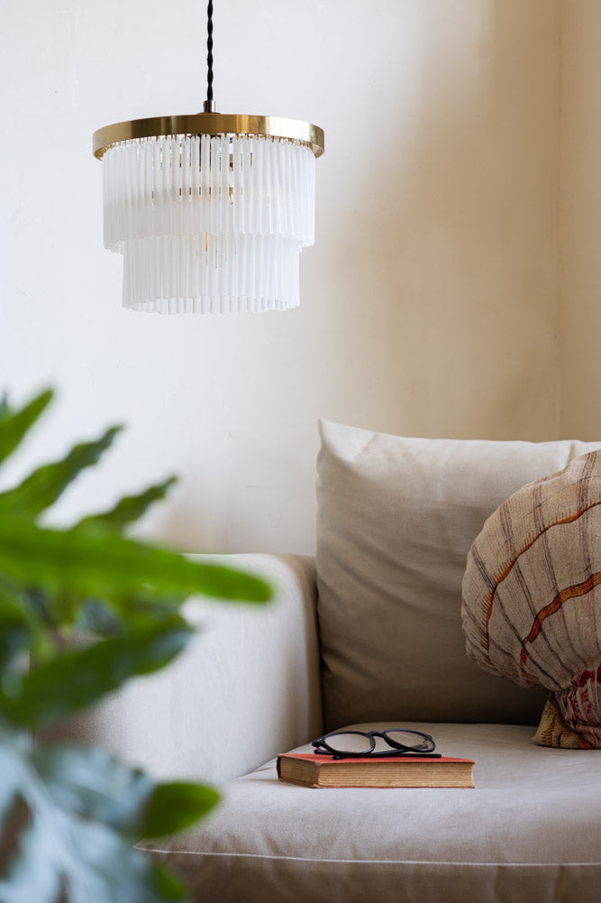 Abat-jour de plafond Easyfit en verre doré à plusieurs niveaux - SECONDS