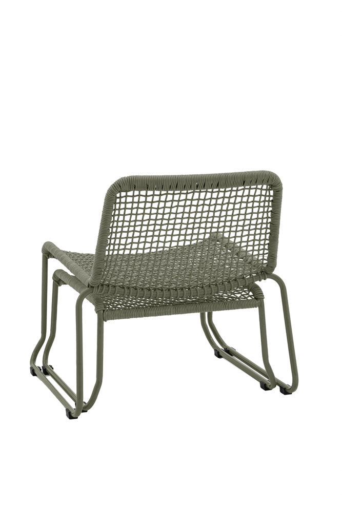 Ensemble de chaises longues et repose-pieds de jardin verts