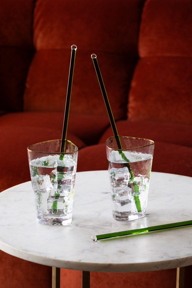 Agitateur à cocktail en verre vert