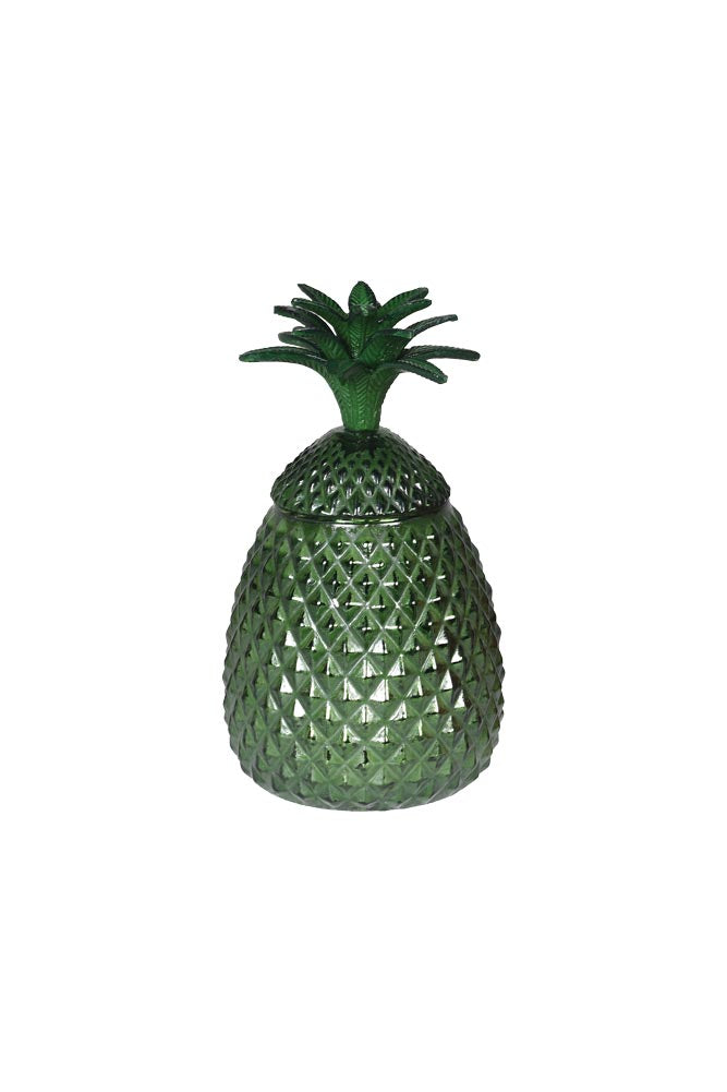 Pot d'ananas en verre vert