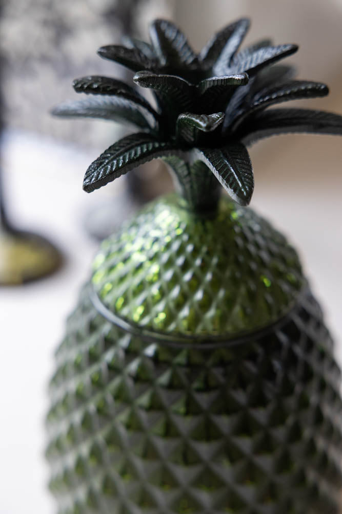 Pot d'ananas en verre vert