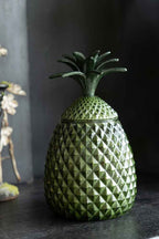 Pot d'ananas en verre vert