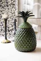 Pot d'ananas en verre vert