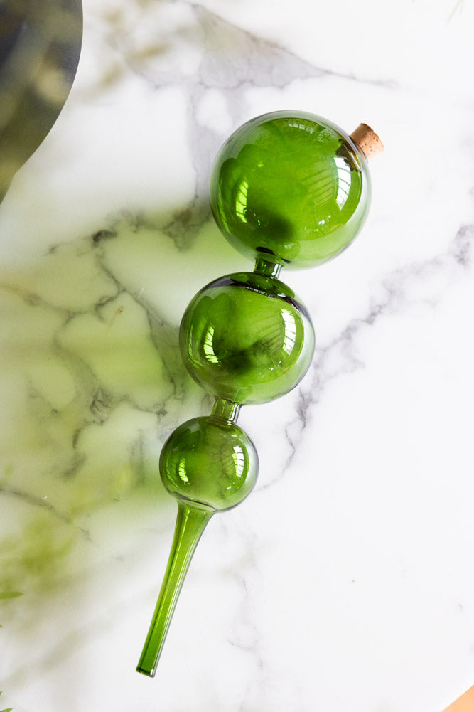 Pipette auto-arrosante en verre vert