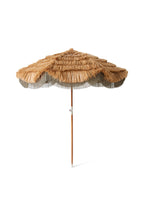 Parasol de jardin à franges effet raphia HKLIVING - FIN DE SÉRIE