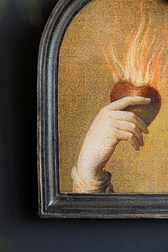 Art mural encadré « Cœur en feu »