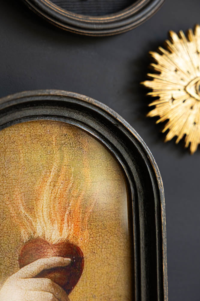 Art mural encadré « Cœur en feu »