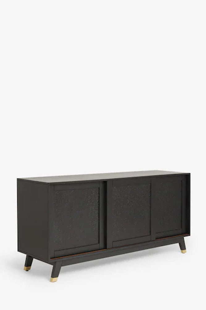 Grand buffet noir à imprimé léopard