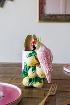 Jardinière d'intérieur à rayures roses citron et perroquet