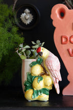 Jardinière d'intérieur à rayures roses citron et perroquet