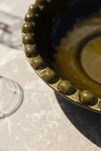 Bol en céramique vert olive en forme de bobine