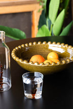 Bol en céramique vert olive en forme de bobine