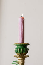 Bougeoir perroquet orné doré et vert