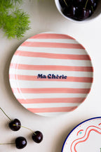 Assiette de service en céramique rose pâle Ma Cherie