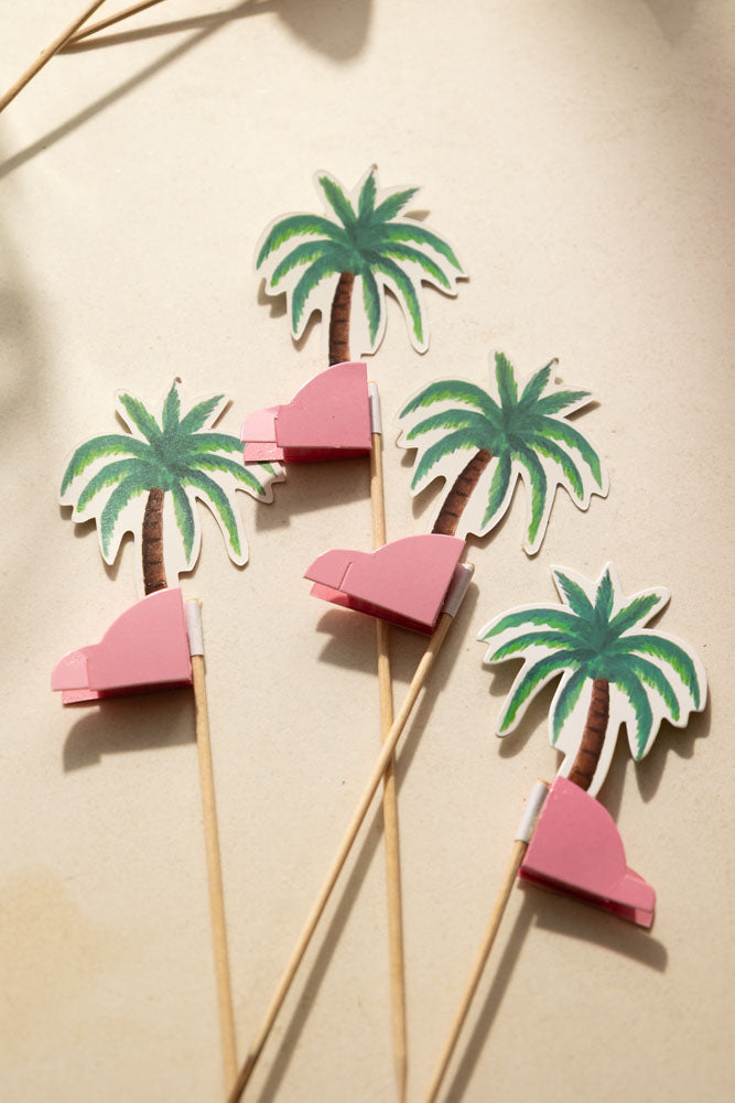 Cure-dents Palm Tree Party - Paquet de 8