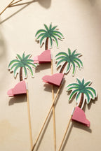 Cure-dents Palm Tree Party - Paquet de 8