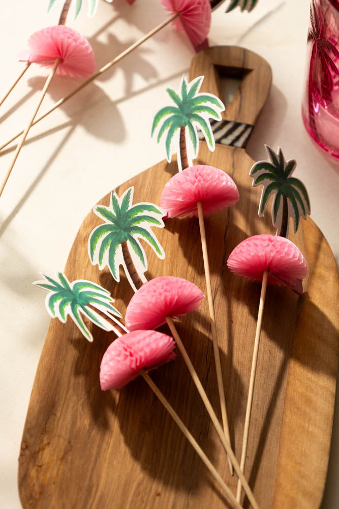 Cure-dents Palm Tree Party - Paquet de 8