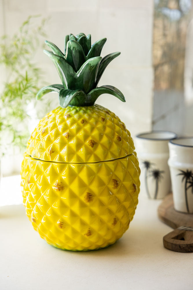 Grand pot de conservation en céramique pour ananas