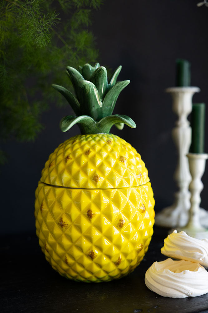 Grand pot de conservation en céramique pour ananas
