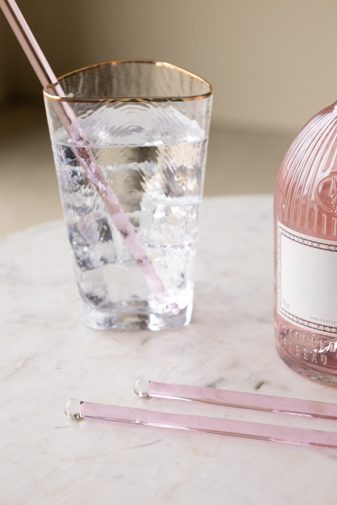 Agitateur à cocktail en verre rose