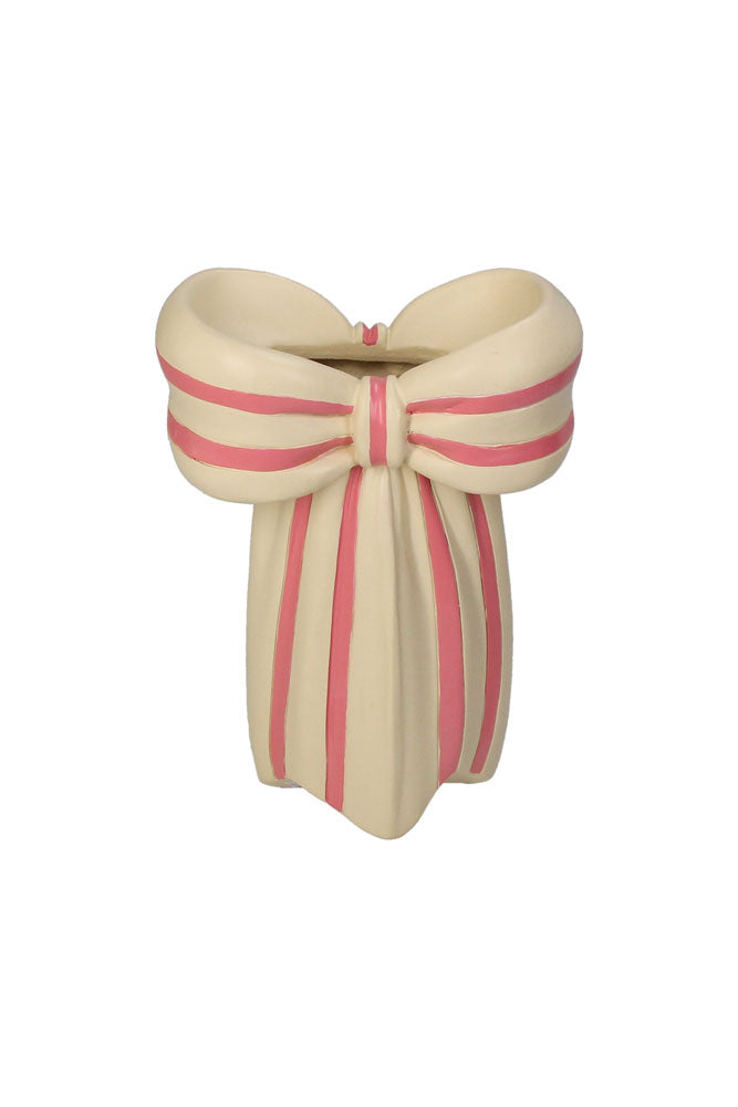 Vase à nœud rose et crème