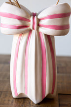 Vase à nœud rose et crème
