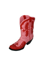 Vase bottes de cow-girl rose et rouge