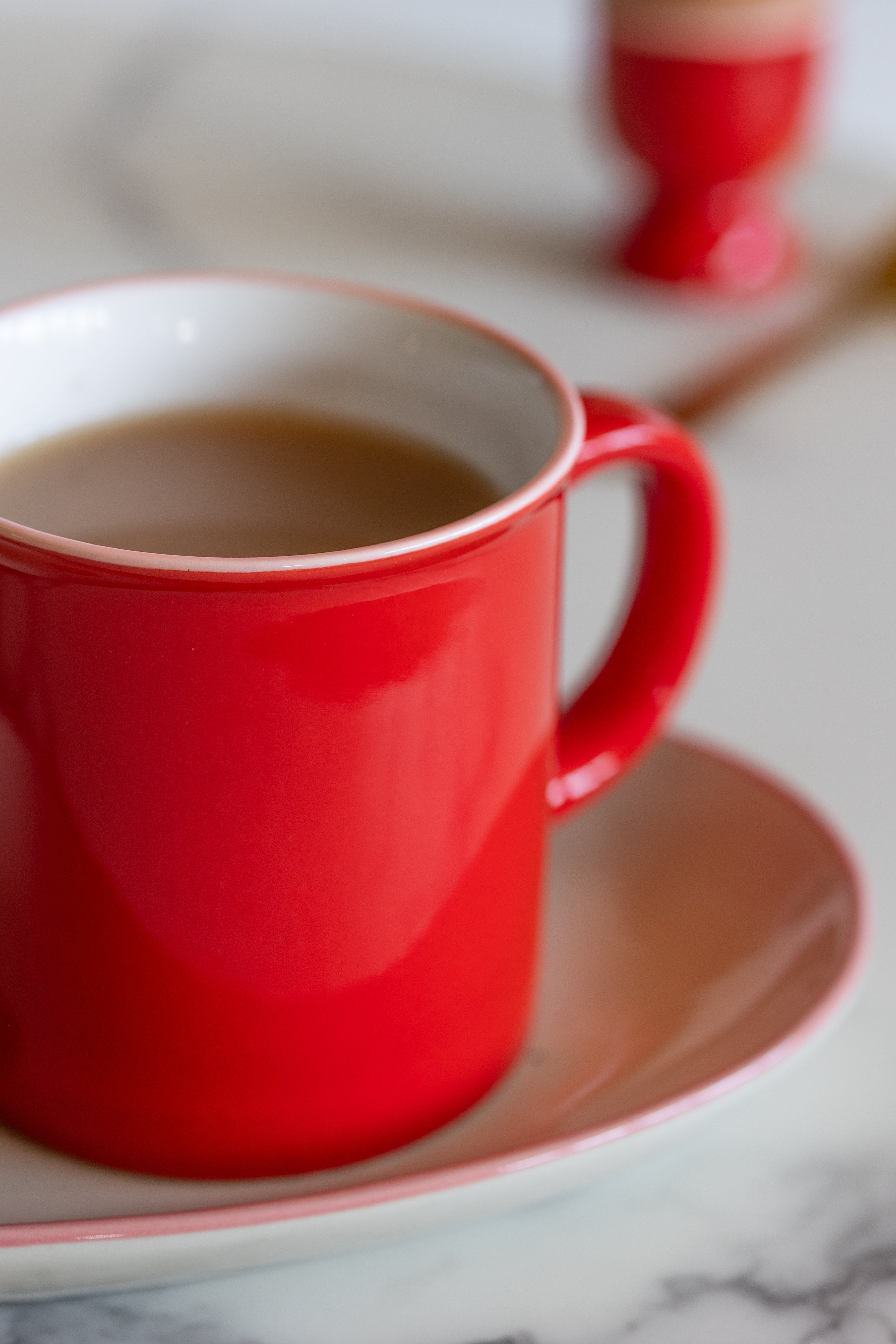 Mug en grès rouge et rose - DISCONTINUÉ