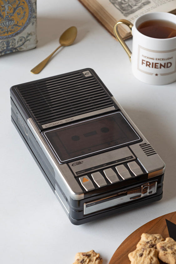 Boîte de rangement pour magnétophone à cassettes rétro