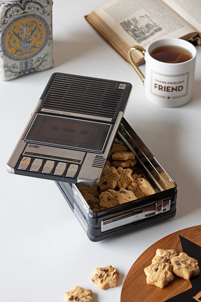 Boîte de rangement pour magnétophone à cassettes rétro