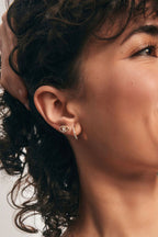 Lot de 6 boucles d'oreilles à tige en or et cristal