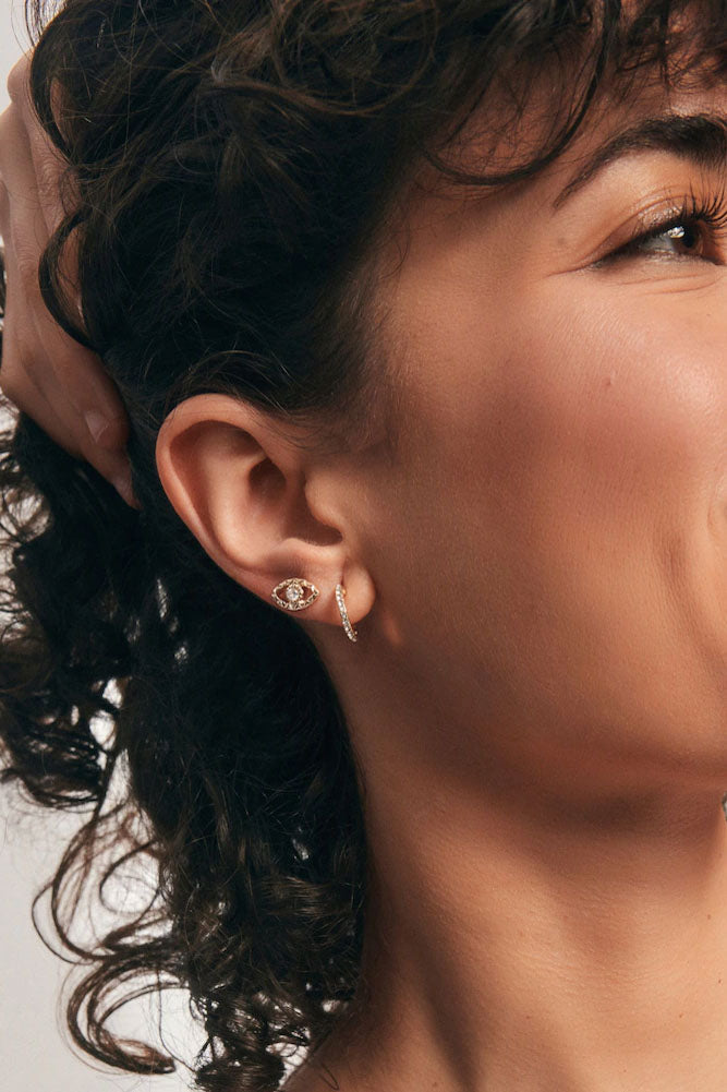 Lot de 6 boucles d'oreilles à tige en or et cristal