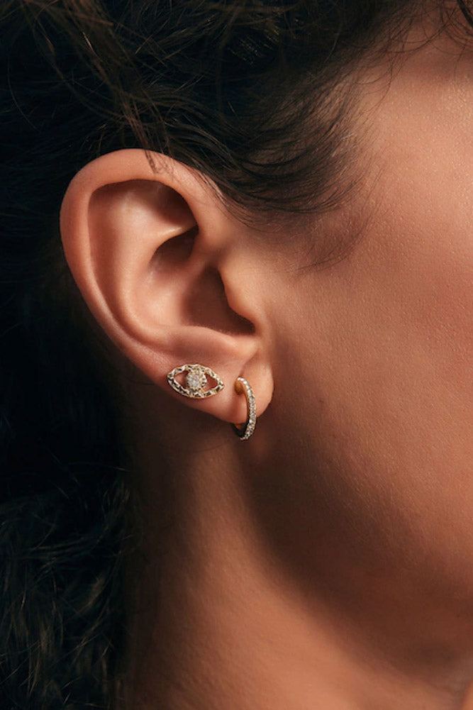 Lot de 6 boucles d'oreilles à tige en or et cristal